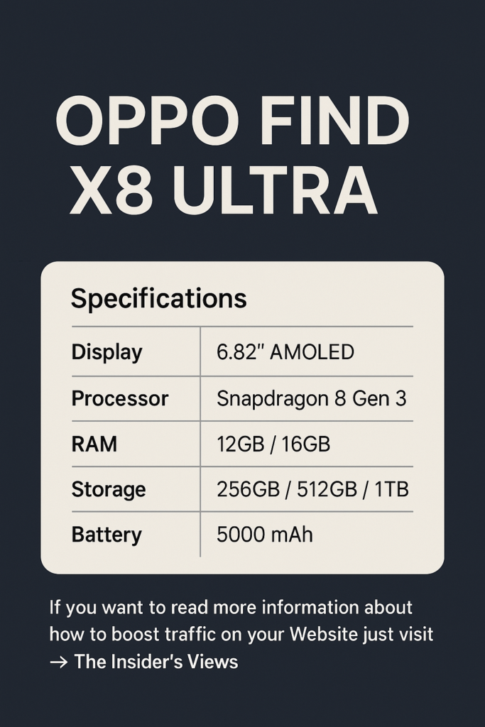Oppo Find X8 Ultra: The Ultimate Flagship 📱🔥